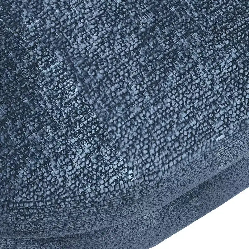Panca contenitore ovale con gambe in legno di gomma e rivestimento in lino trapuntato – Contenitore nascosto