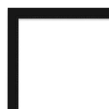Specchio da parete per bagno smussato stretto nero di piccole dimensioni