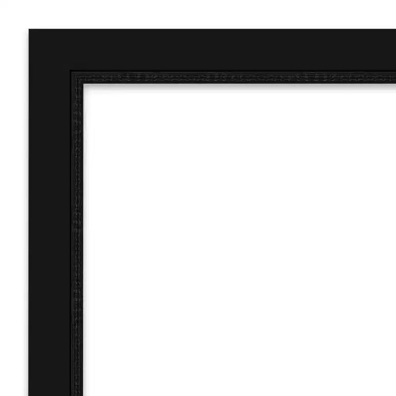 Specchio da parete per bagno smussato stretto nero di piccole dimensioni