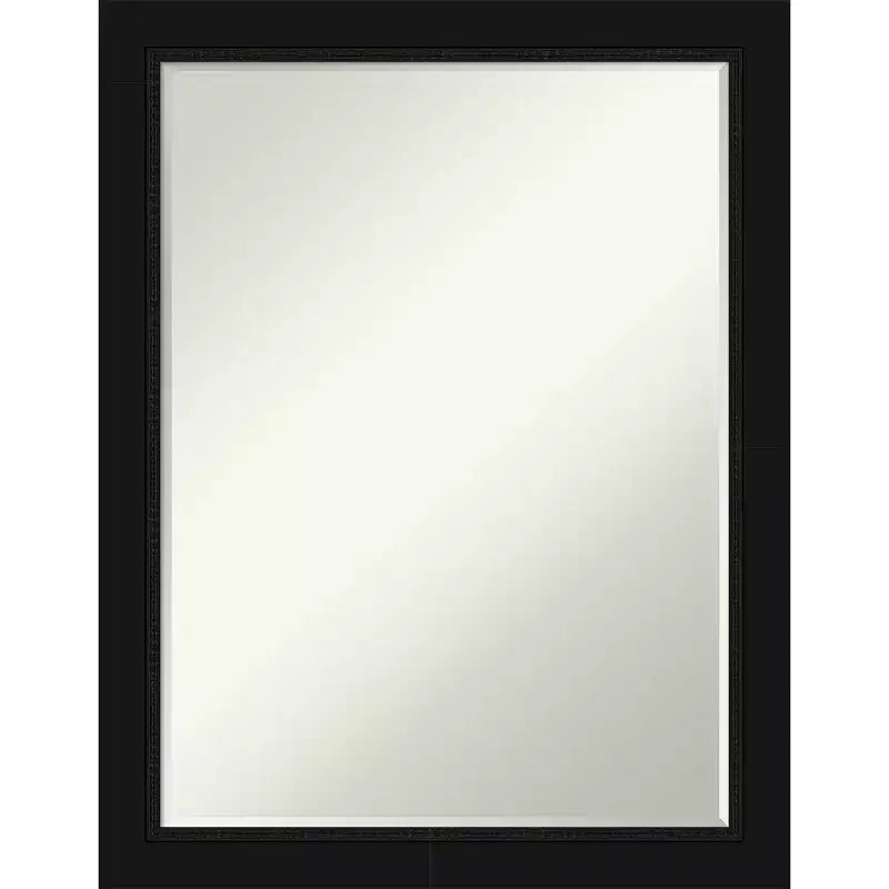 Specchio da parete per bagno smussato stretto nero di piccole dimensioni