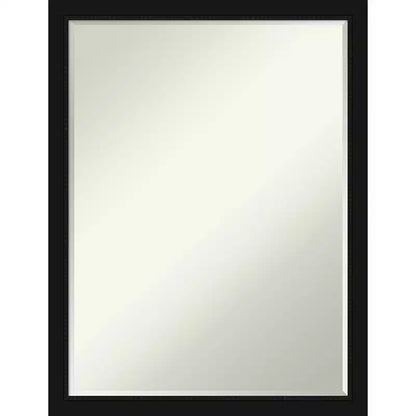 Amanti Art Avon Black Narrow Petite Bevel Bathroom Wall Mirror