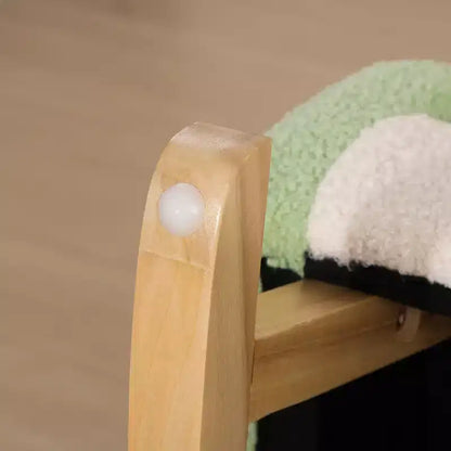 Sedia Divano per Bambini Rocking per Bambini Piccoli – Struttura in Legno Massello, Finto Vello d'Agnello