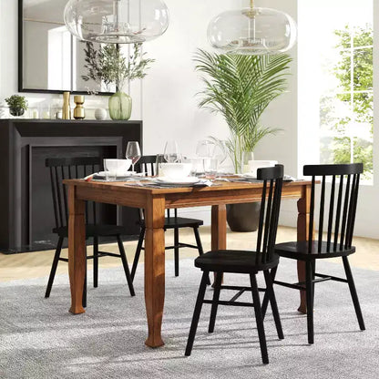 Tavolo da pranzo rettangolare in legno massello con gambe tornite – Posti a sedere 4, Grado commerciale