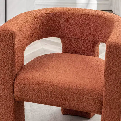 Poltrona a braccioli quadrati rivestita in tessuto bouclé da 28" di larghezza – Struttura in legno, nessun assemblaggio richiesto