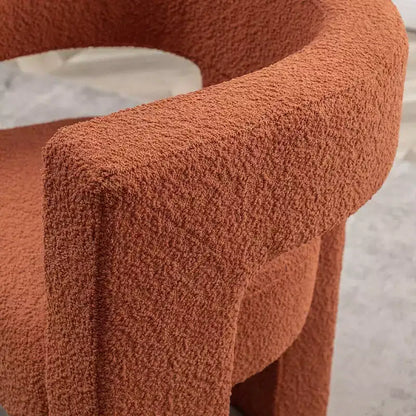 Poltrona a braccioli quadrati rivestita in tessuto bouclé da 28" di larghezza – Struttura in legno, nessun assemblaggio richiesto