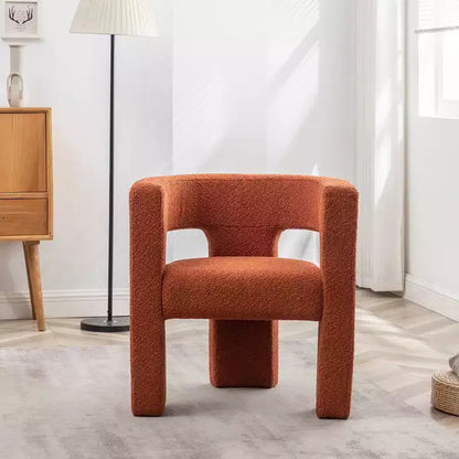 Poltrona a braccioli quadrati rivestita in tessuto bouclé da 28" di larghezza – Struttura in legno, nessun assemblaggio richiesto