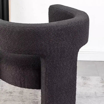 Poltrona a braccioli quadrati rivestita in tessuto bouclé da 28" di larghezza – Struttura in legno, nessun assemblaggio richiesto