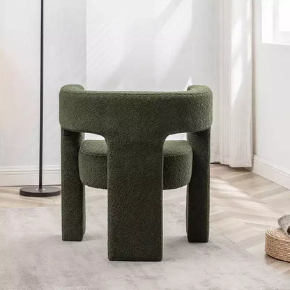 Poltrona a braccioli quadrati rivestita in tessuto bouclé da 28" di larghezza – Struttura in legno, nessun assemblaggio richiesto