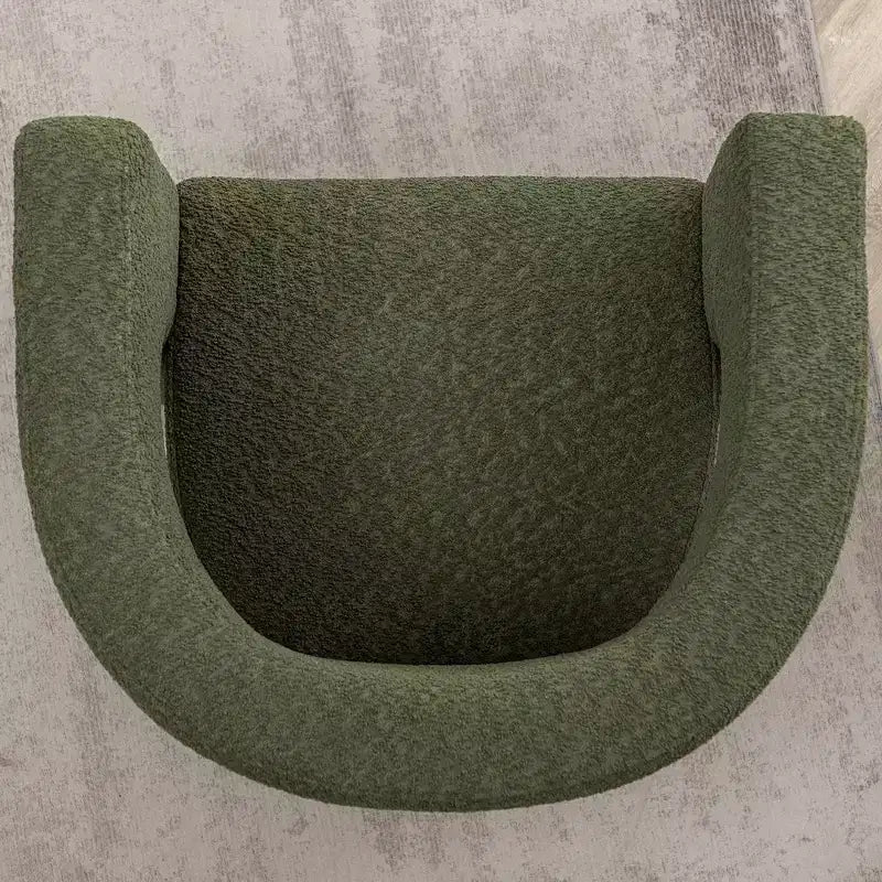 Poltrona a braccioli quadrati rivestita in tessuto bouclé da 28" di larghezza – Struttura in legno, nessun assemblaggio richiesto