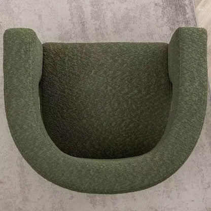 Poltrona a braccioli quadrati rivestita in tessuto bouclé da 28" di larghezza – Struttura in legno, nessun assemblaggio richiesto