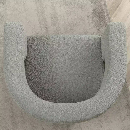 Poltrona a braccioli quadrati rivestita in tessuto bouclé da 28" di larghezza – Struttura in legno, nessun assemblaggio richiesto