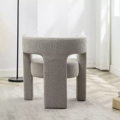 Poltrona a braccioli quadrati rivestita in tessuto bouclé da 28" di larghezza – Struttura in legno, nessun assemblaggio richiesto