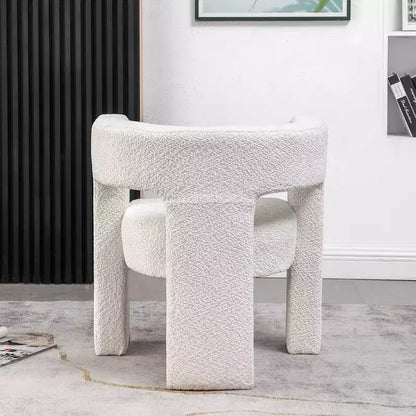 Poltrona a braccioli quadrati rivestita in tessuto bouclé da 28" di larghezza – Struttura in legno, nessun assemblaggio richiesto