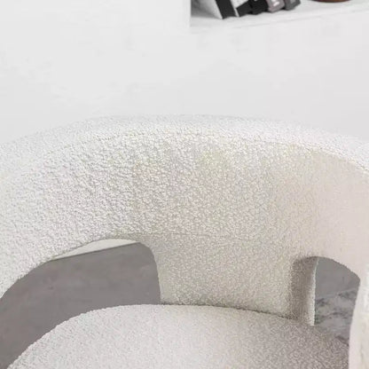 Poltrona a braccioli quadrati rivestita in tessuto bouclé da 28" di larghezza – Struttura in legno, nessun assemblaggio richiesto