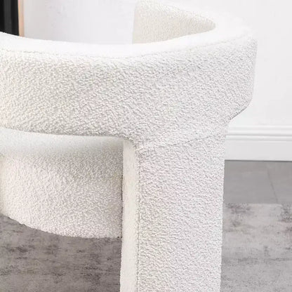 Poltrona a braccioli quadrati rivestita in tessuto bouclé da 28" di larghezza – Struttura in legno, nessun assemblaggio richiesto