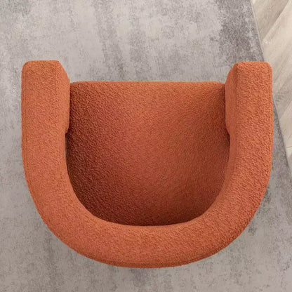 Poltrona a braccioli quadrati rivestita in tessuto bouclé da 28" di larghezza – Struttura in legno, nessun assemblaggio richiesto