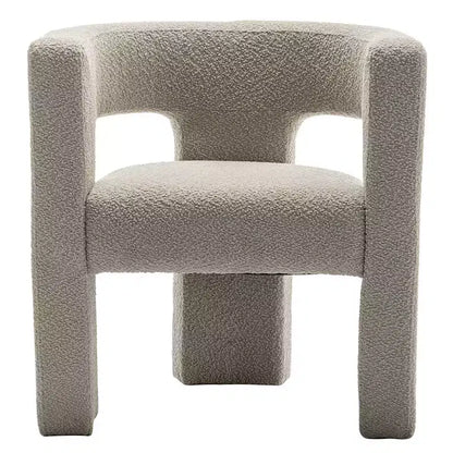 Poltrona a braccioli quadrati rivestita in tessuto bouclé da 28" di larghezza – Struttura in legno, nessun assemblaggio richiesto