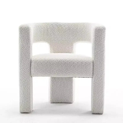 Poltrona a braccioli quadrati rivestita in tessuto bouclé da 28" di larghezza – Struttura in legno, nessun assemblaggio richiesto