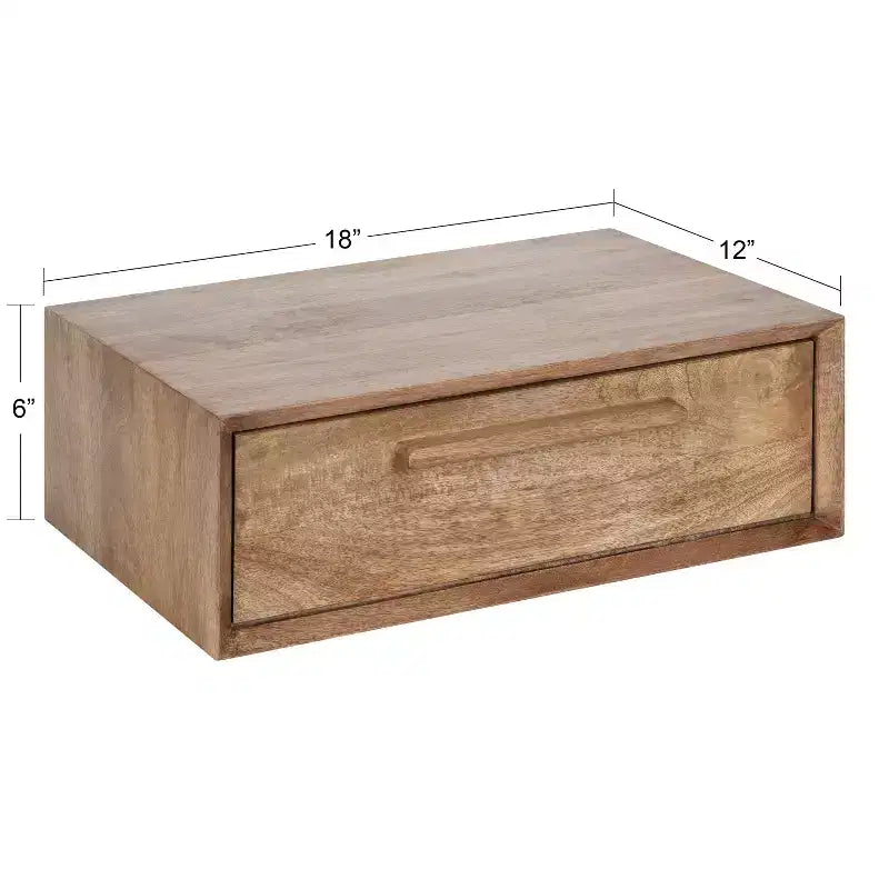 Mensola decorativa in legno con ripiani espositivi