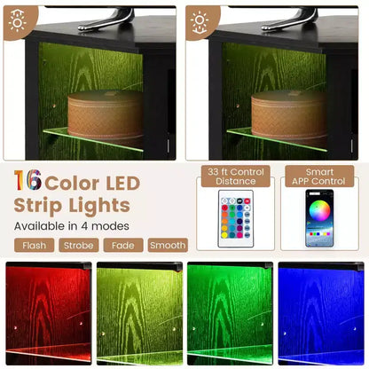 Mobile TV con camino e luci LED con camino elettrico da 18" per TV fino a 50"