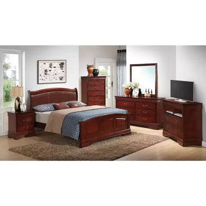 Letto King Panel in Legno Rivestito – Testiera in Similpelle, Design Curvo