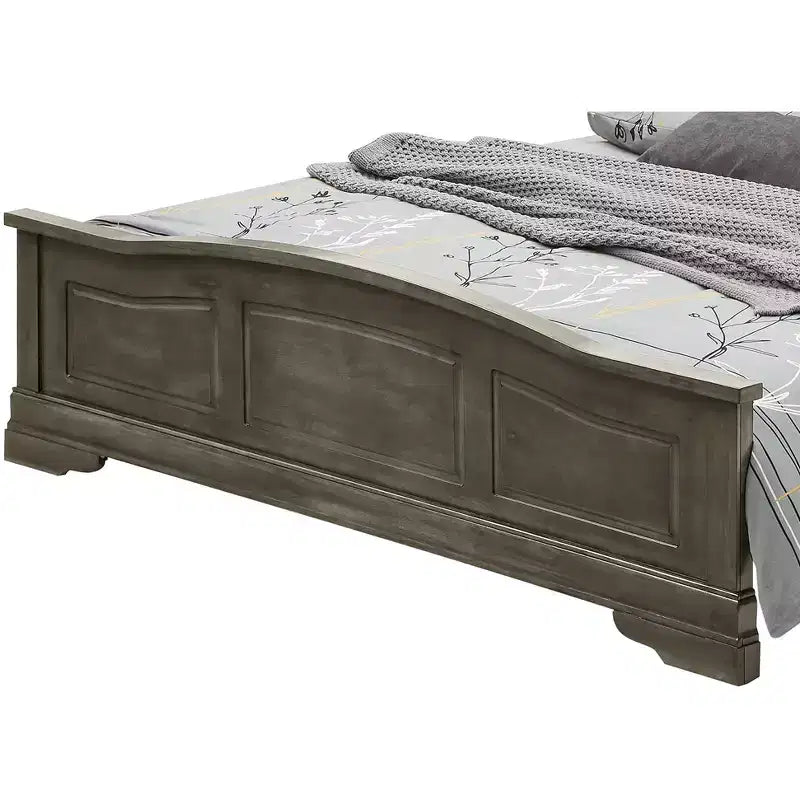 Letto King Panel in Legno Rivestito – Testiera in Similpelle, Design Curvo