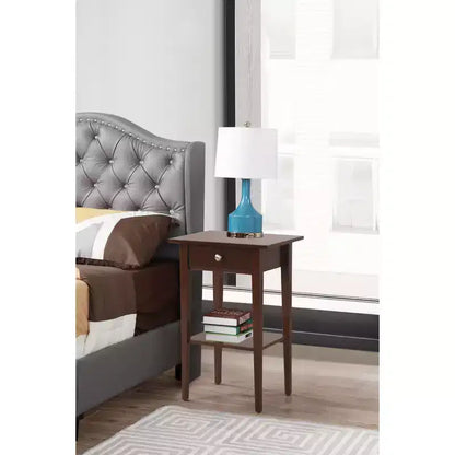 Comodino a 1 cassetto 71 cm H x 46 cm L x 36 cm P – Struttura in legno, diverse opzioni di colore