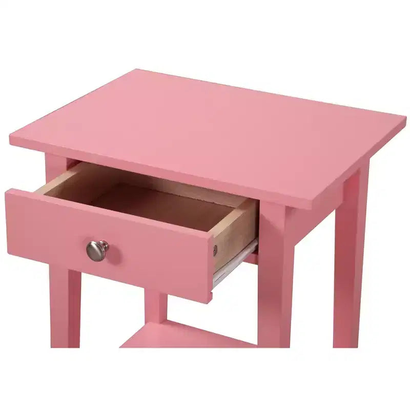 Comodino a 1 cassetto 71 cm H x 46 cm L x 36 cm P – Struttura in legno, diverse opzioni di colore