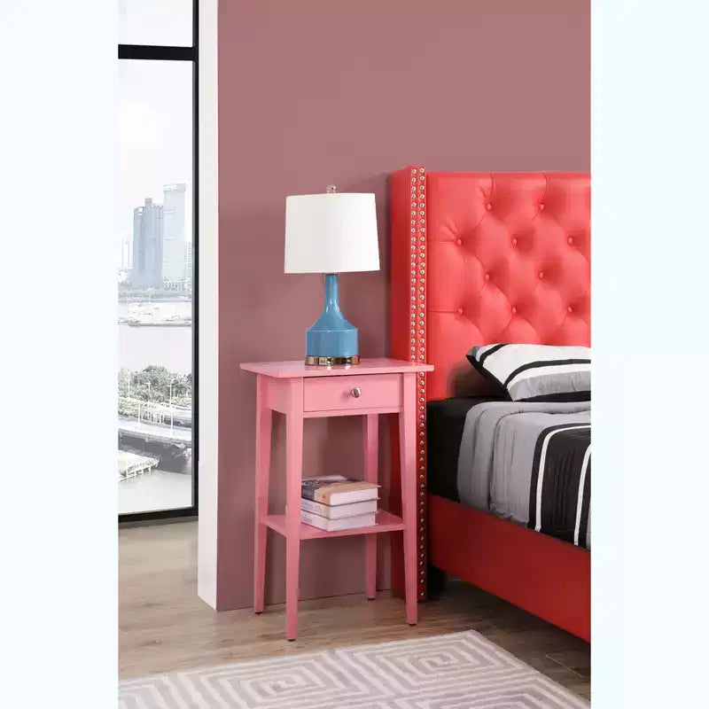 Comodino a 1 cassetto 71 cm H x 46 cm L x 36 cm P – Struttura in legno, diverse opzioni di colore