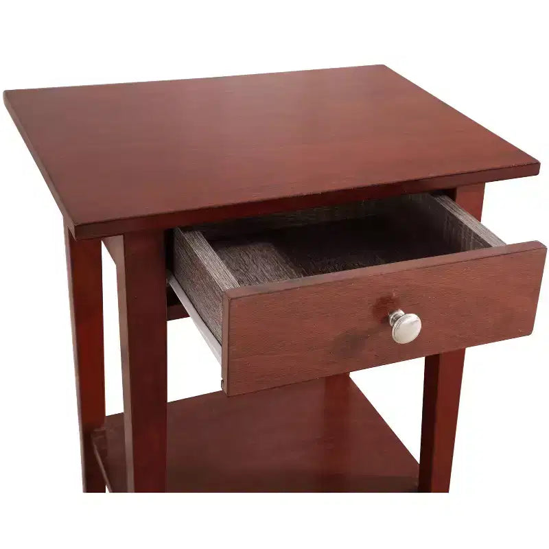 Comodino a 1 cassetto 71 cm H x 46 cm L x 36 cm P – Struttura in legno, diverse opzioni di colore