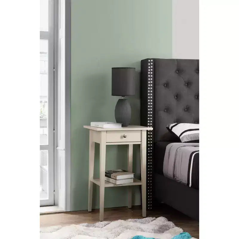 Comodino a 1 cassetto 71 cm H x 46 cm L x 36 cm P – Struttura in legno, diverse opzioni di colore