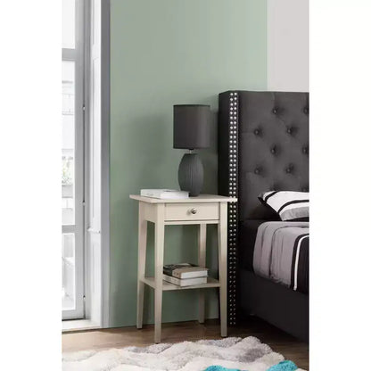 Comodino a 1 cassetto 71 cm H x 46 cm L x 36 cm P – Struttura in legno, diverse opzioni di colore